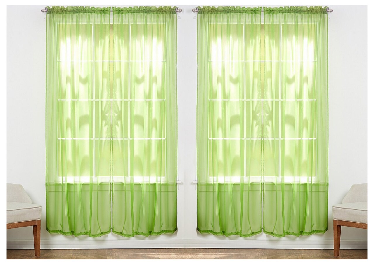 J&V TEXTILES 4-Pack Value: Solid Sheer Window Curtain Panels
